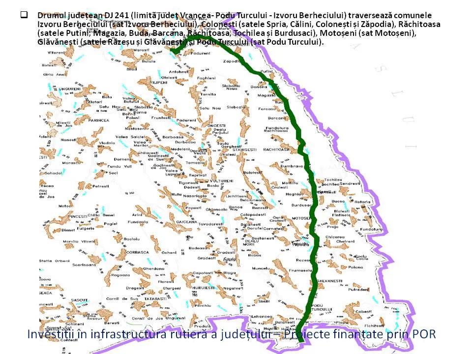 FOTO:Peste 40 de milioane de euro pentru construcția celui mai lung drum interjudețean. Drumul străbate Bacăul de la nord la sud și leagă Neamțul de Vaslui și Vrancea, prin Podu Turcului