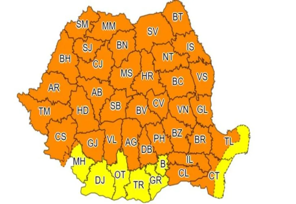 AVERTIZARE ANM. Un nou COD PORTOCALIU de vreme rea intră în vigoare, în România