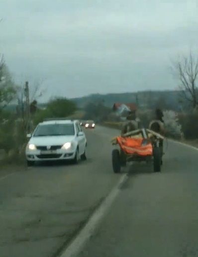 VIDEO: Panică la Oituz! Doi cai au galopat pe şosea cu căruţa, fără căruţaş. Cum s-a terminat aventura