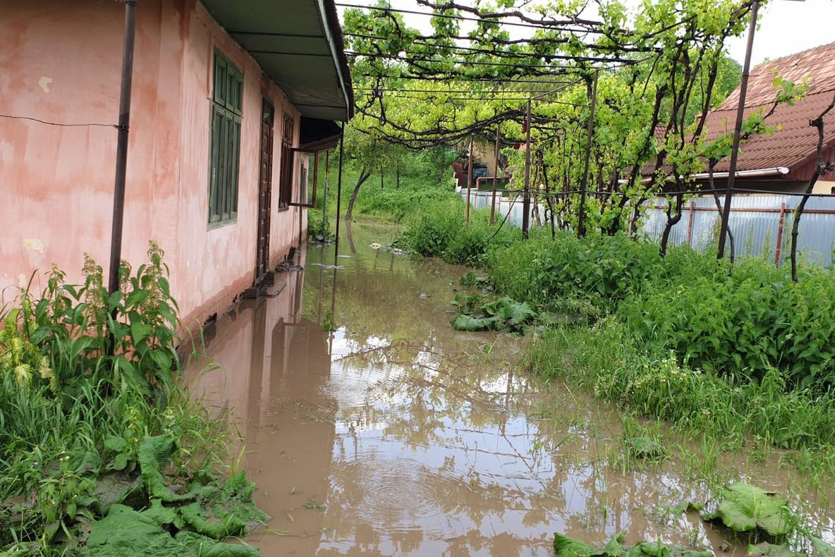 FOTO: Inundații la Comănești! Intervin pompierii