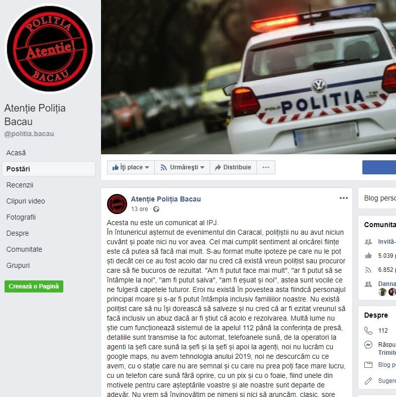 Polițiștii din Bacău rup tăcerea: “Noi nu lucrăm cu Google Maps, avem o stație fără semnal. Trebuie să avem voie să mutăm munții din loc”