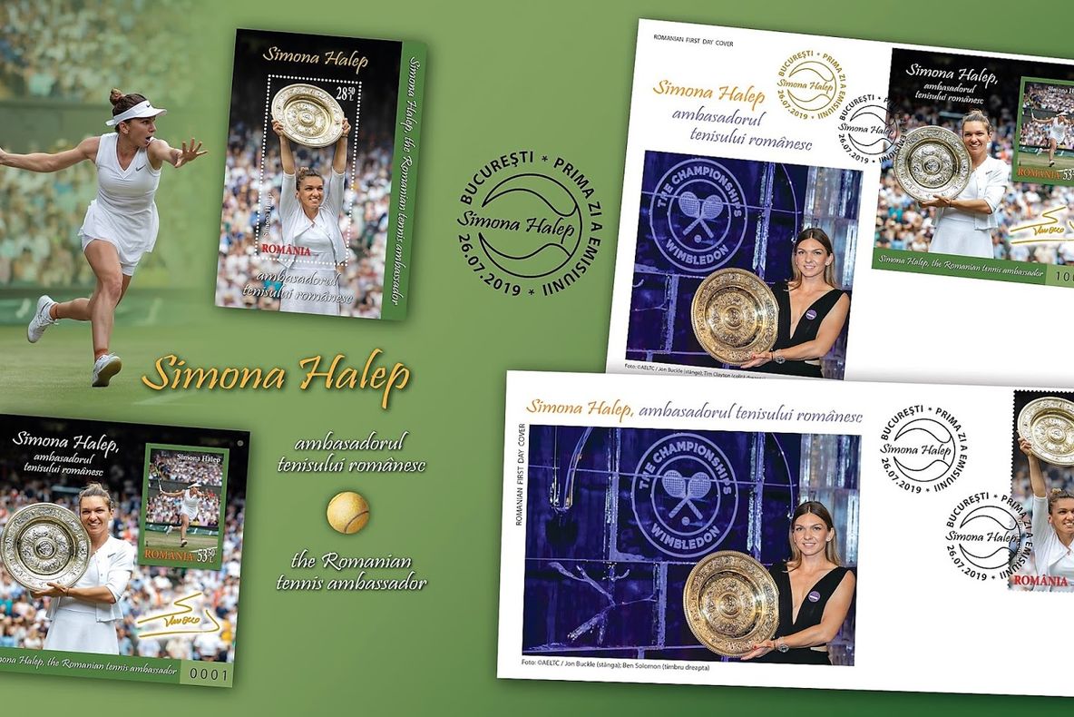 Simona Halep a ajuns și în Bacău. Emisiune de mărci poștale cu ambasadorul tenisului românesc