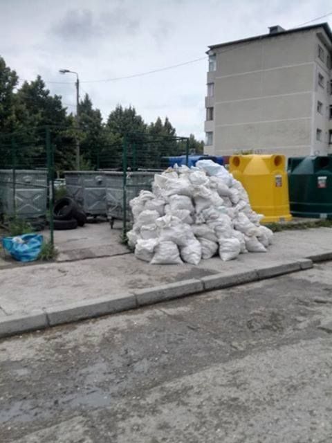FOTO:Proprietarul unui apartament, amendat pentru că a aruncat molozul pe platforma de colectare a deșeurilor