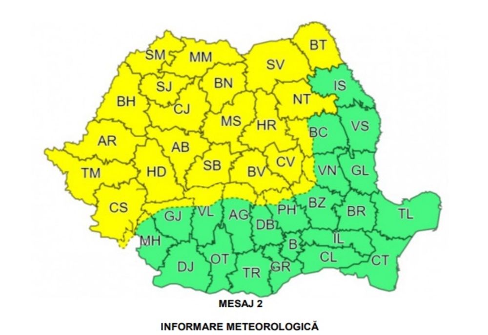 Se strică vremea. Avertizare COD GALBEN de instabilitate atmosferică
