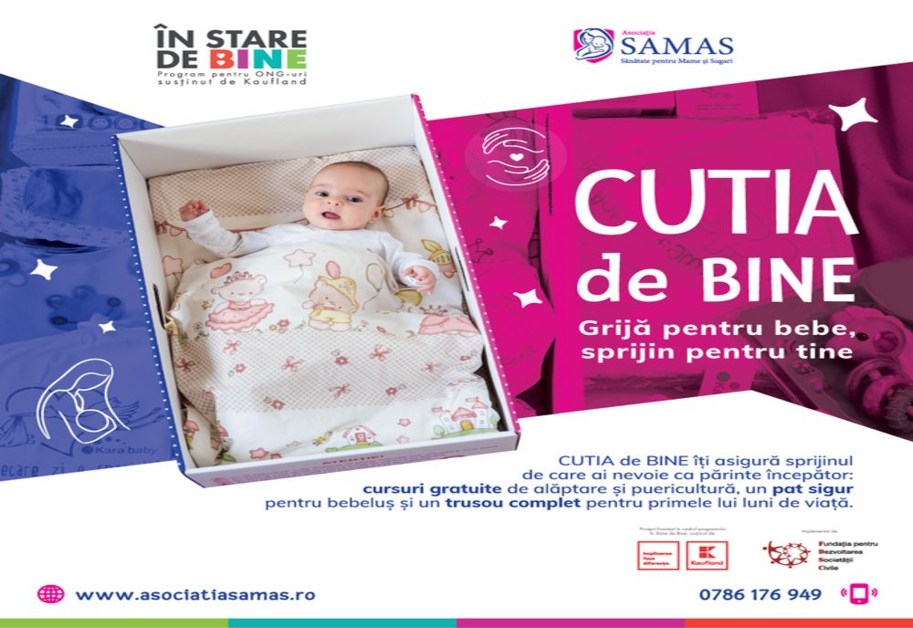 CUTIA de bine ajută 100 de mame vulnerabile din județul Bacău