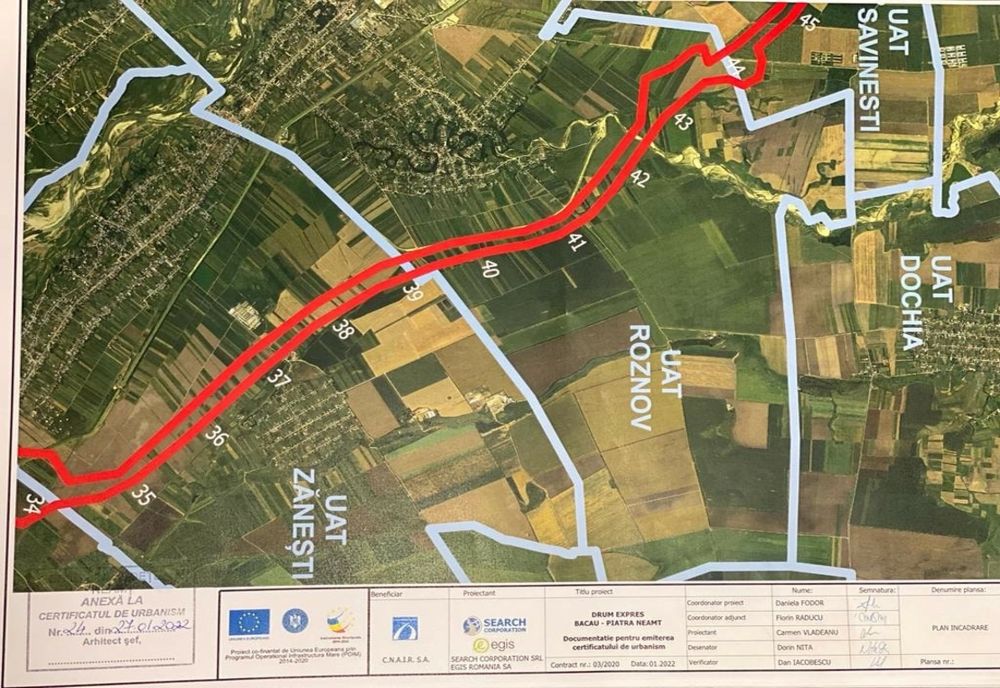 S-a parafat documentația pentru emiterea certificatului de urbanism pentru „Drumul expres Bacău - Piatra-Neamț“