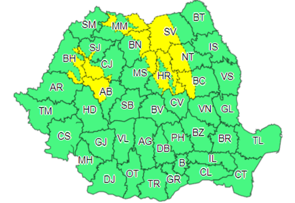 Prognoza meteo: Cod galben de vânt puternic, în zona de munte din 11 judeţe