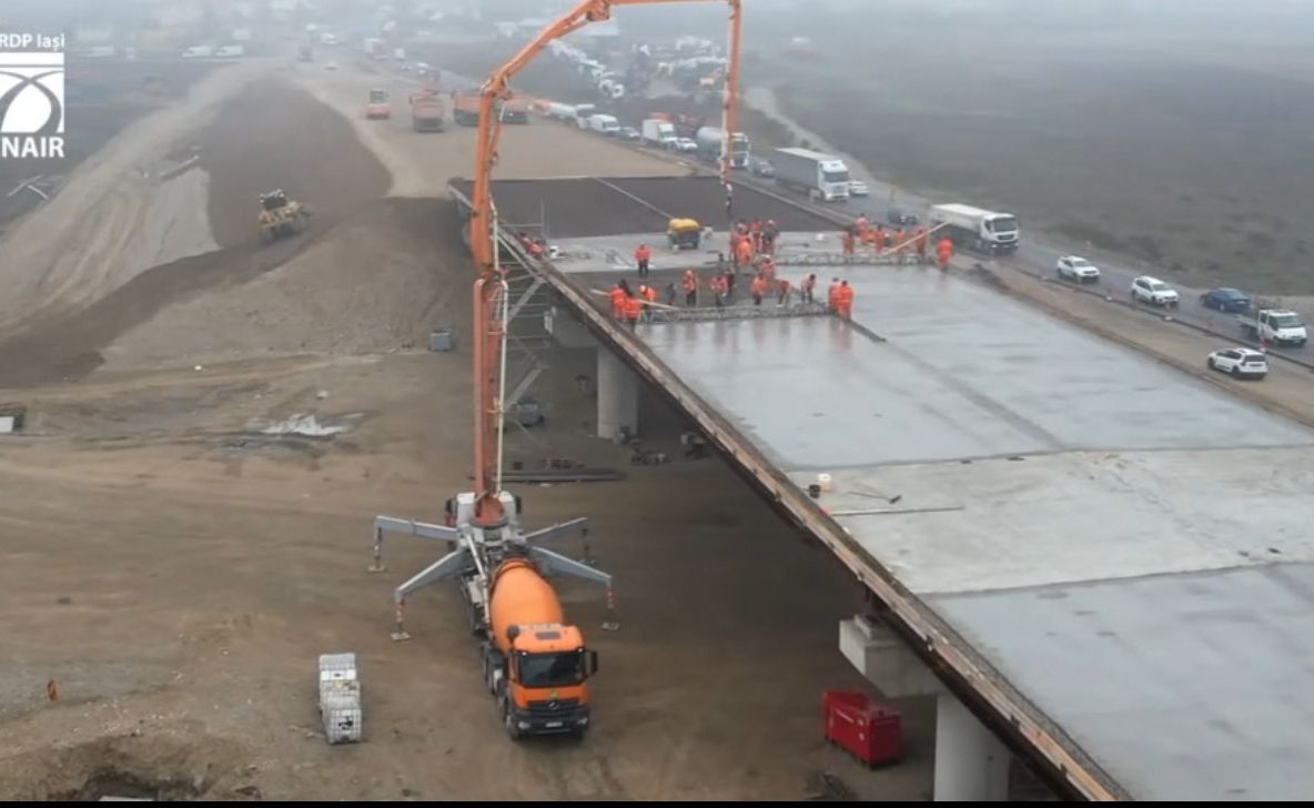 Autostrada A7, tronsonul Focșani – Bacău: stadiul fizic pe Lotul 1 Focșani – Domnești-Târg a depășit 85%