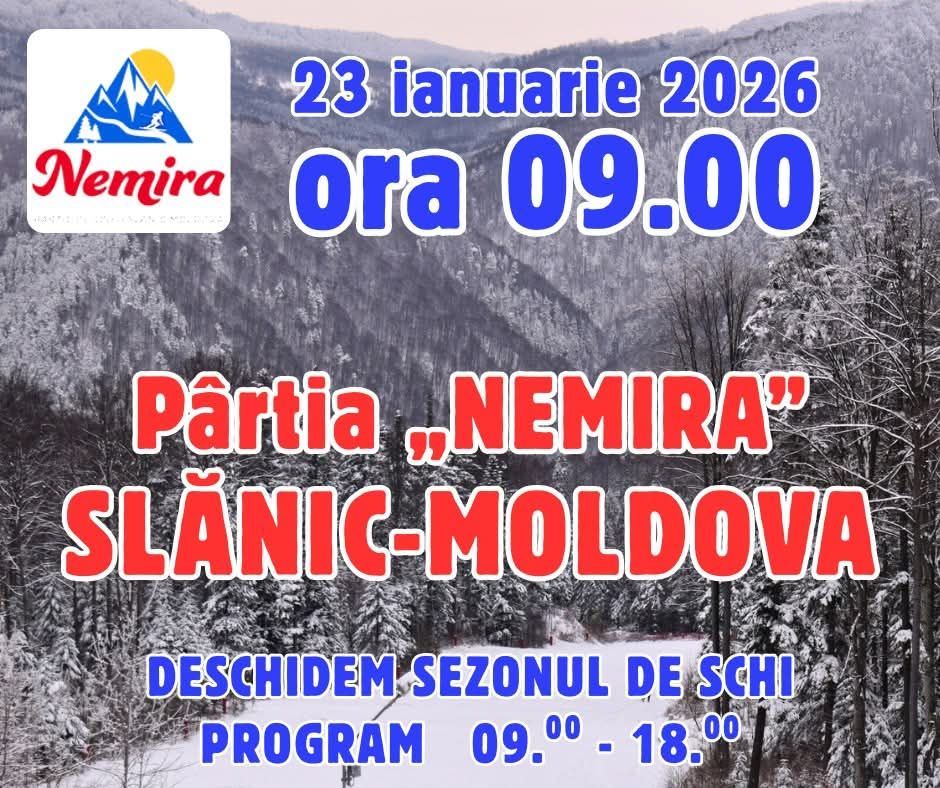 Pârtia Nemira din Slănic Moldova se deschide pe 23 ianuarie 2026: program și detalii pentru schiori