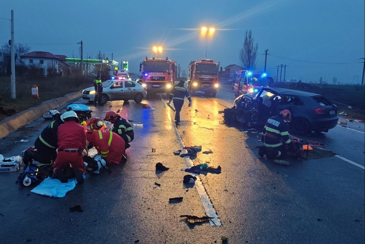 Accident rutier grav pe E85- un bărbat a decedat, cinci persoane au fost rănite
