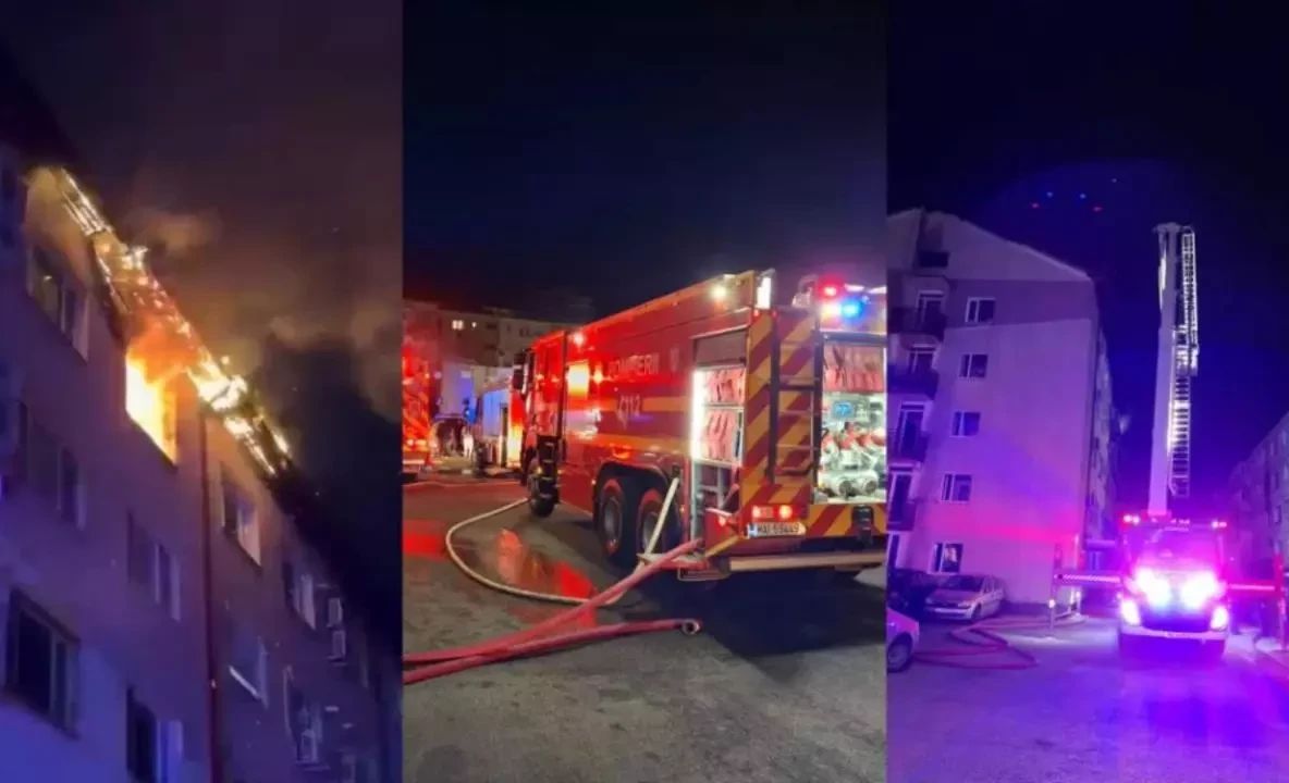 Incendiu devastator într-un bloc din Bacău: o femeie a murit, peste 100 de oameni evacuați