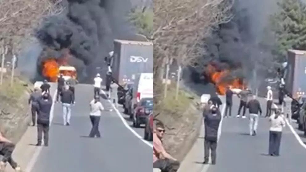 Trafic blocat pe DN 28, în județul Iași. O ambulanță a luat foc