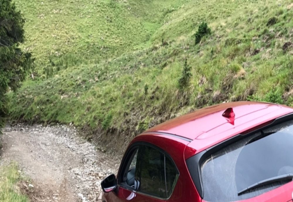 A rămas blocat cu mașina pe un teren accidentat şi a fugit de la faţa locului. Șoferul nu avea permis