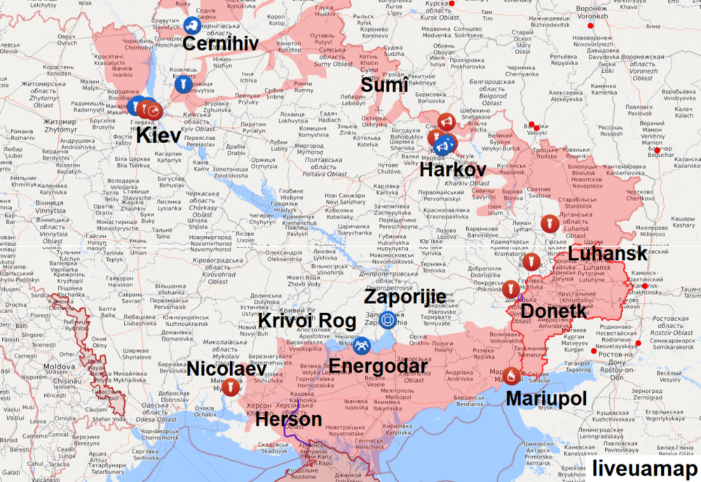 La o lună de la începerea războiului, ofensiva Rusiei pare blocată pe toate fronturile