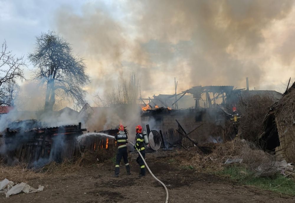 O gospodărie din Nicolae Bălcescu s-a făcut scrum