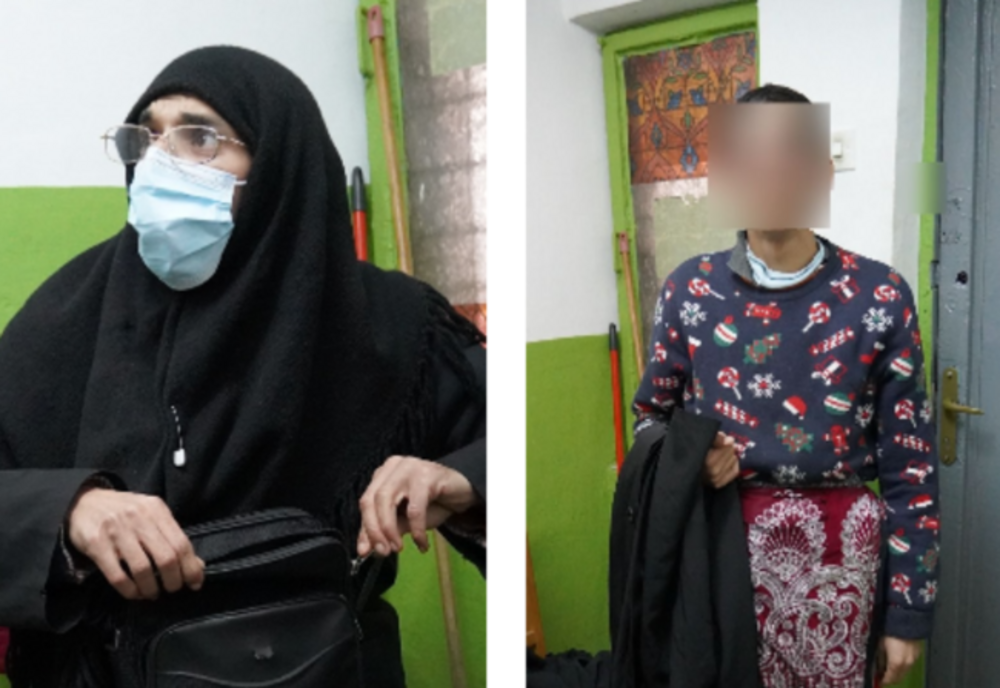 Polițiștii locali un prins la cerșit un bărbat deghizat în măicuță